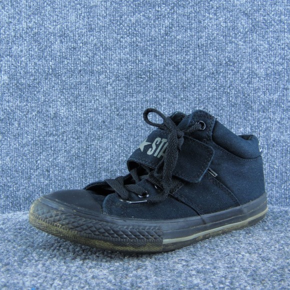 Converse Boys Sneaker Shoes Athletic Black‎ Fabric Lace Up Size Y 3 Medium - Picture 1 of 9